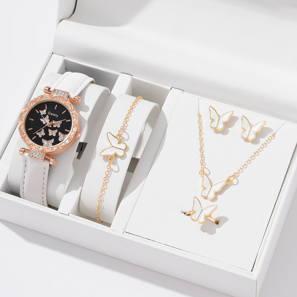 Montre à bracelet numérique simple papillon pour femmes