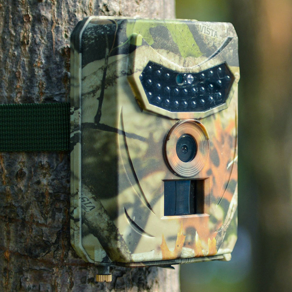 Cámara de Caza de Rastro 1080P, Cámara de Juego para Exteriores, Cámara de Exploración de Vida Silvestre con Sensor PIR y Visión Nocturna por Infrarrojos