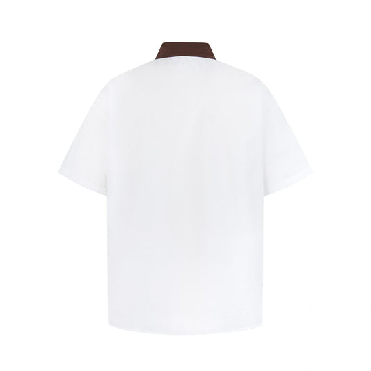 Cartoon puppy printed short sleeved shirt