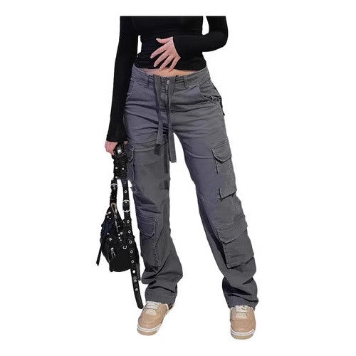 Pantalon long ample de style japonais, design délavé, style américain, tendance.