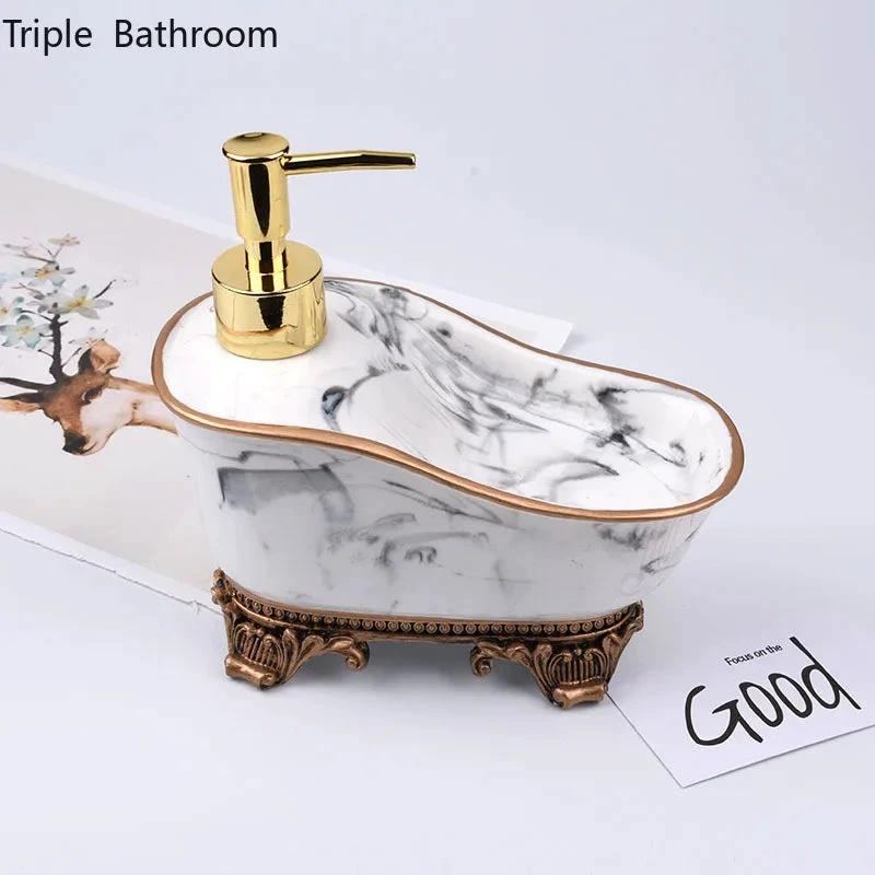 European Liquid Soap Bottle Resin Bathtub Shape Bathroom Sanitizer Bottles Shampoo Shower Gel Wristband Dispenser Accessories by eprolo