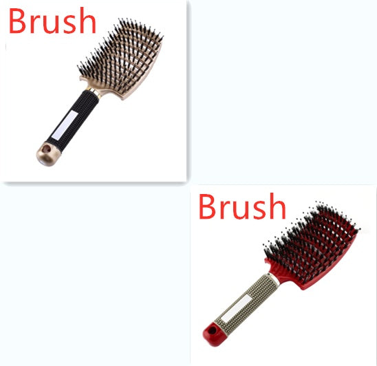 Cepillo para el cabello antinudos Brushy, desenredante para mujer, cerdas de nailon, masajeador de cuero cabelludo, peine para el cabello