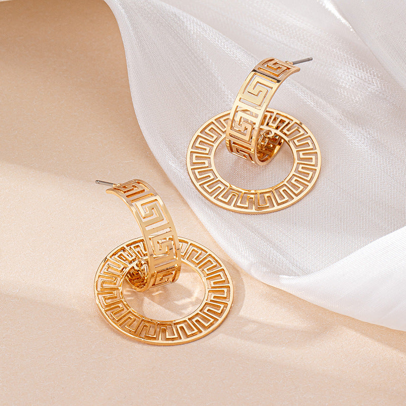 Boucles d'oreilles, bague, bracelet à col géométrique, parure de bijoux pour femme