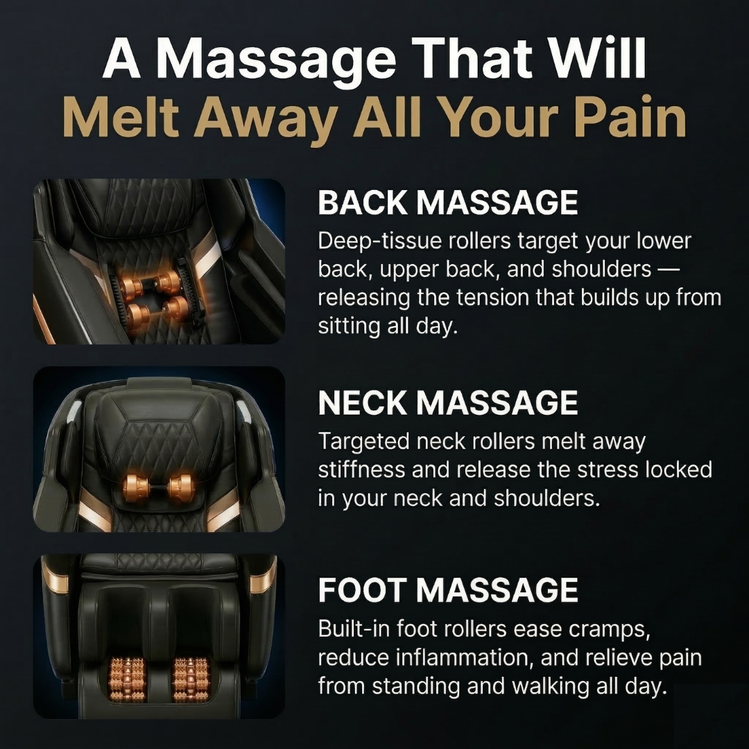 Bliss Pro Premium Heated Leather Full Body Massage Chair-2