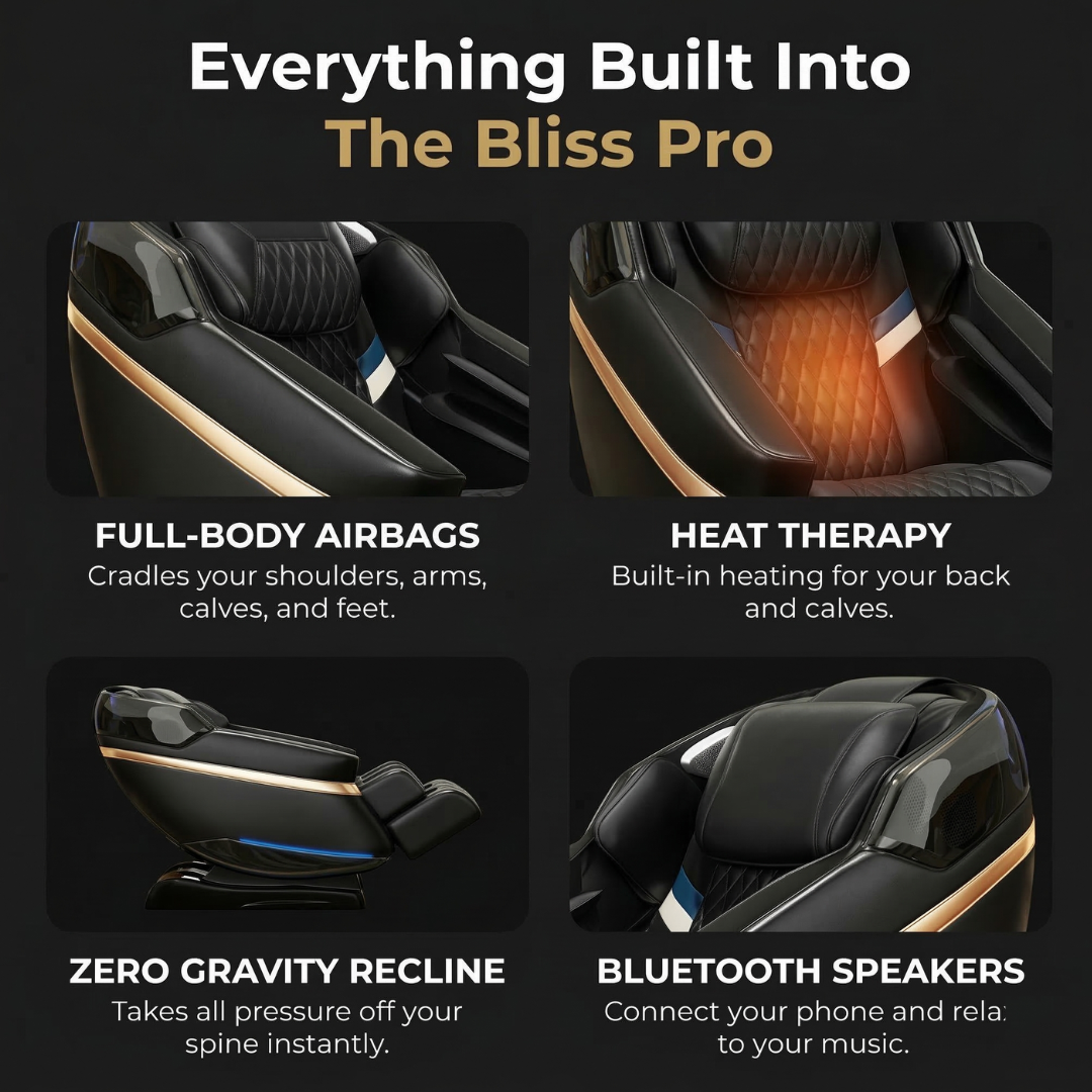 Bliss Pro Premium Heated Leather Full Body Massage Chair-3