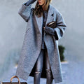 Manteau à carreaux à manches longues pour femmes, assorti de couleurs