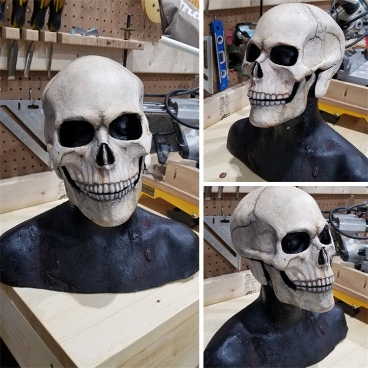 Máscara de calavera completa con mandíbula móvil, máscara de calavera de esqueleto 3D, máscara de horror para adultos, disfraz de cosplay
