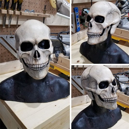 Masque intégral de crâne avec mâchoire mobile, casque squelette 3D, masque d'horreur pour adultes, costume de cosplay