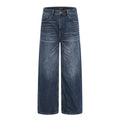 pantalon droit en denim délavé