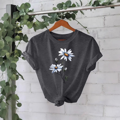 Floral printed T-shirt short sleeved shirt