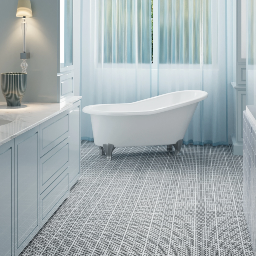 12 x 12 inch gray interlocking deck tiles, plastic waterproof, weighing up to 6613 pounds, with a rose pattern pack of 12 by eprolo
