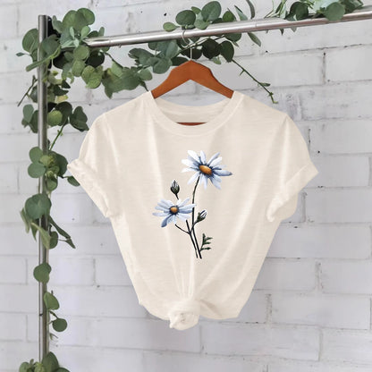 Floral printed T-shirt short sleeved shirt