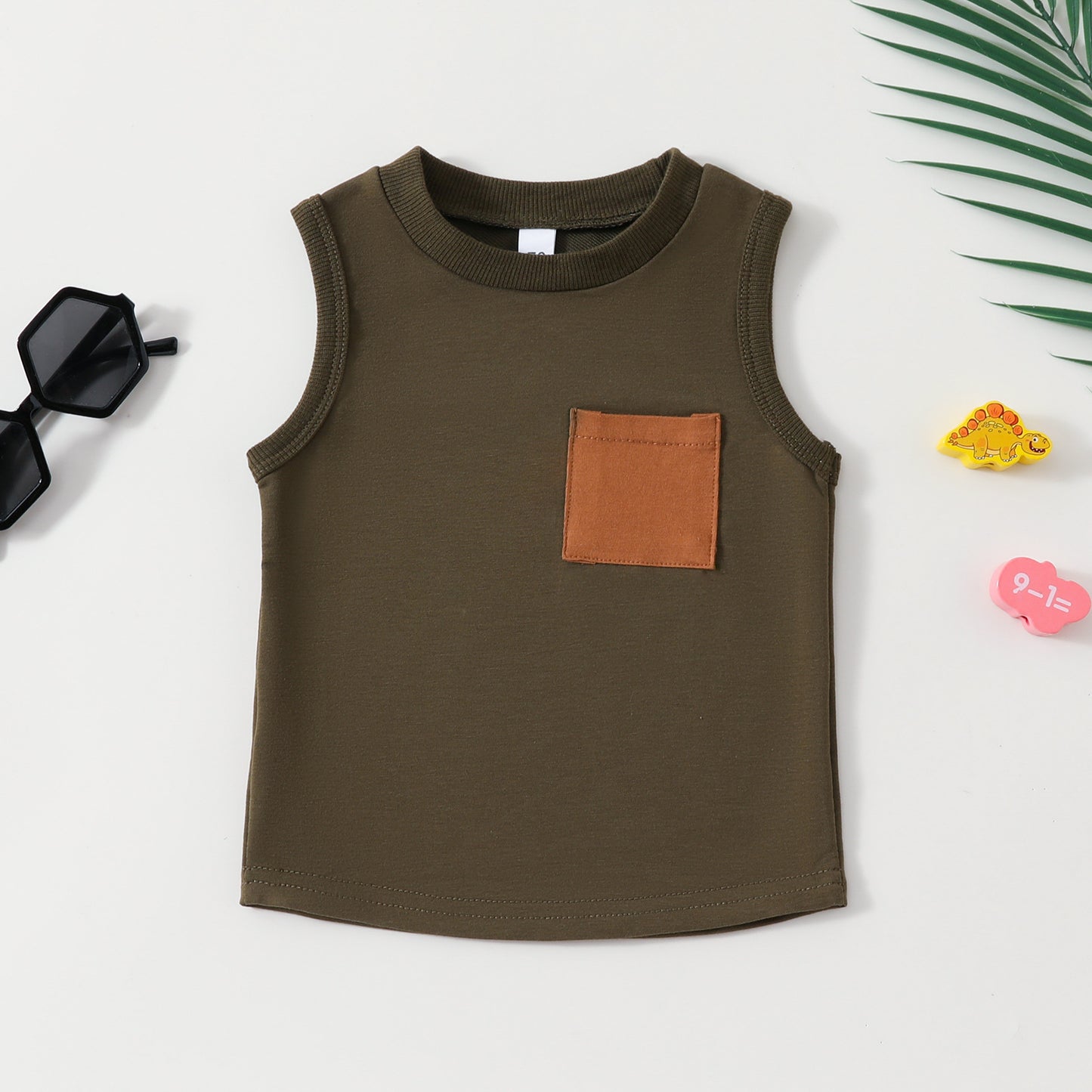 Ensemble 2 pièces sans manches pour bébé : gilet et short