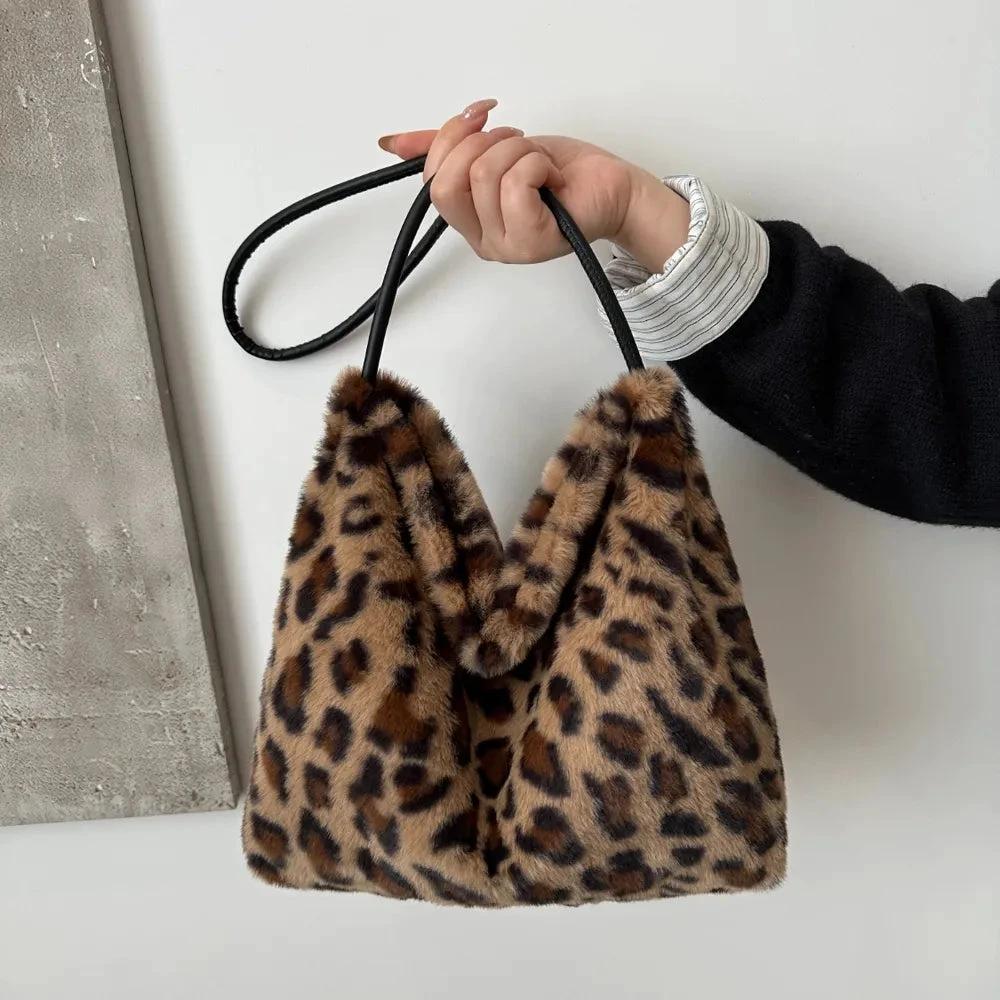 Leopard Furry Shoulder Bag by eprolo