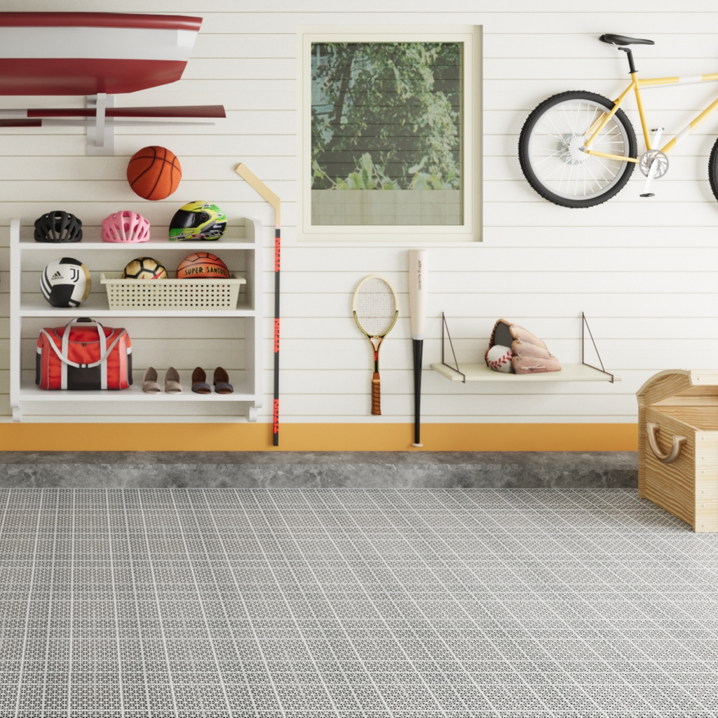 12 x 12 inch gray interlocking deck tiles, plastic waterproof, weighing up to 6613 pounds, with a rose pattern pack of 12 by eprolo
