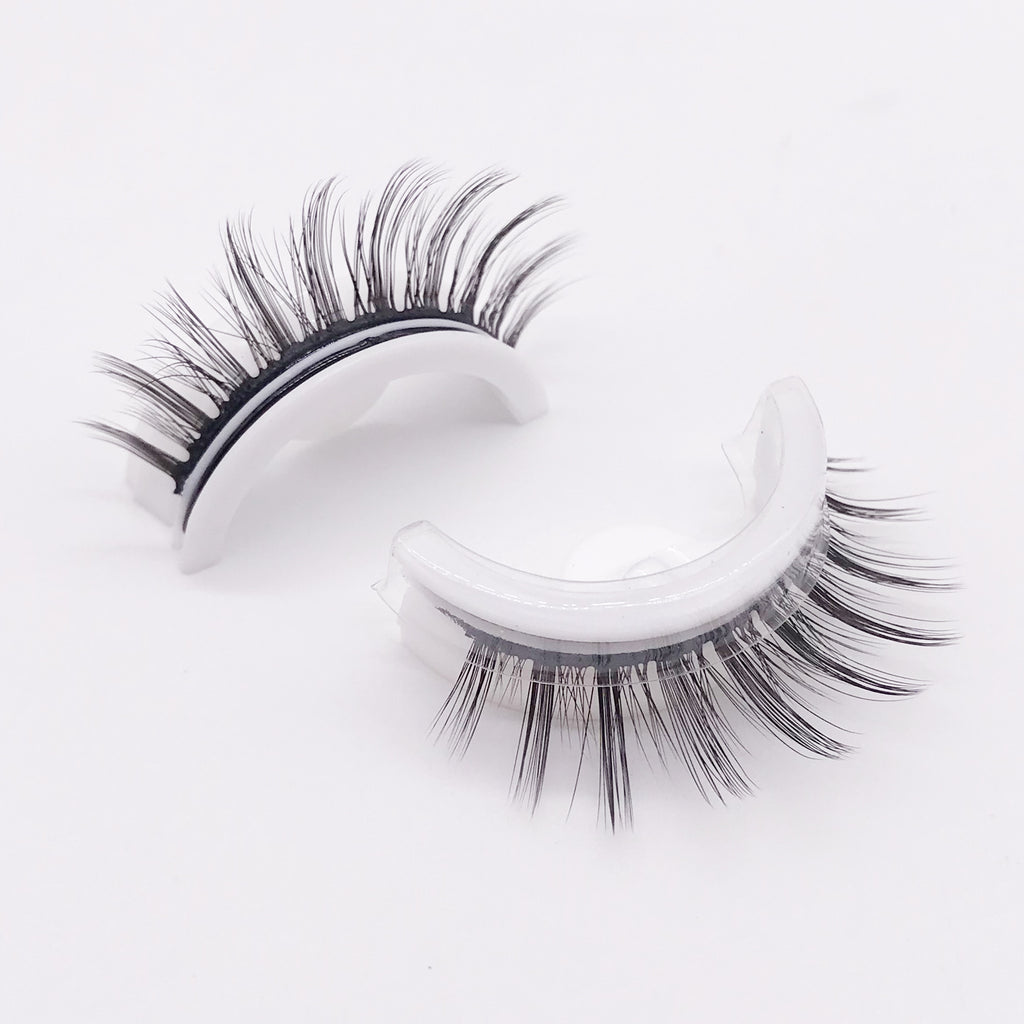 Cils en Vison 3D Réutilisables, Cils Naturels Faux Auto-adhésifs, Maquillage sans Colle, Extension de Cils en Soie