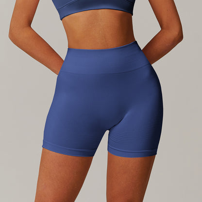 Shorts de yoga taille haute sans couture pour le fitness et la course à pied