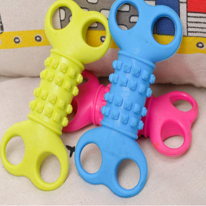 Juguete masticable de silicona con forma de hueso para perros