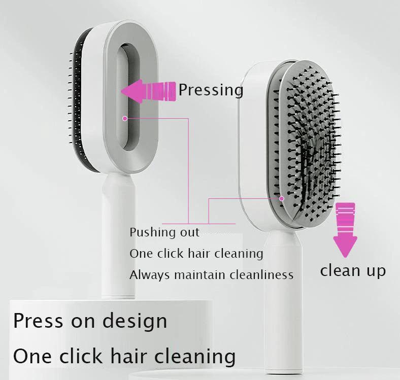 Pressing type cleaning design air cushion comb for women's long hair, specialized airbag massage comb, household hair comb by eprolo