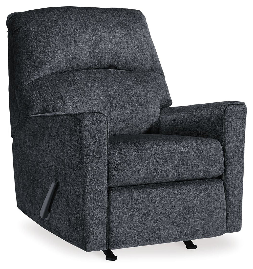 Slate Grey Fabric Rocker Recliner Chair-0