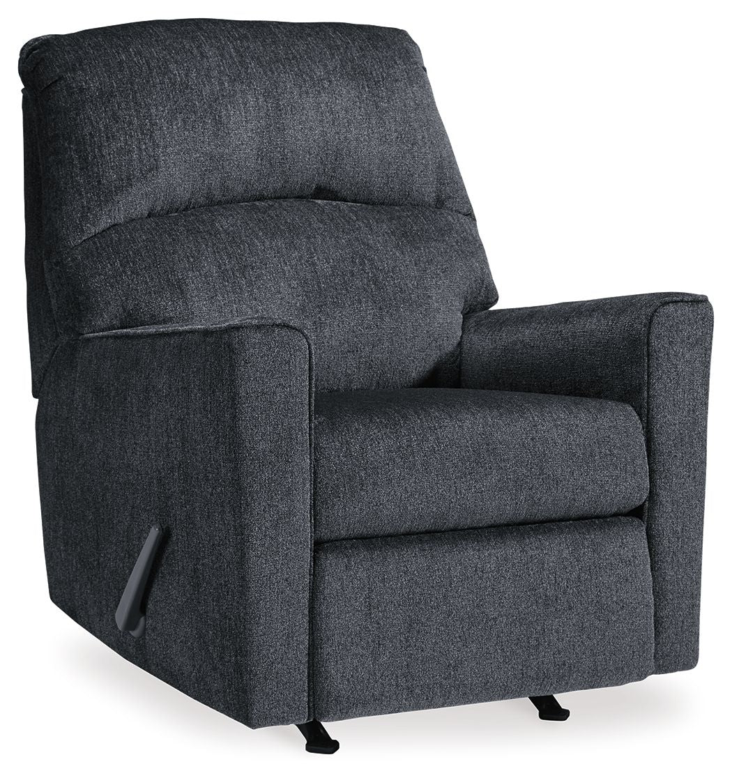 Slate Grey Fabric Rocker Recliner Chair-0