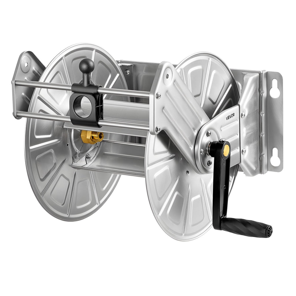 Wall Mounted Garden Hose Reel 150ft Hose Winder Brass