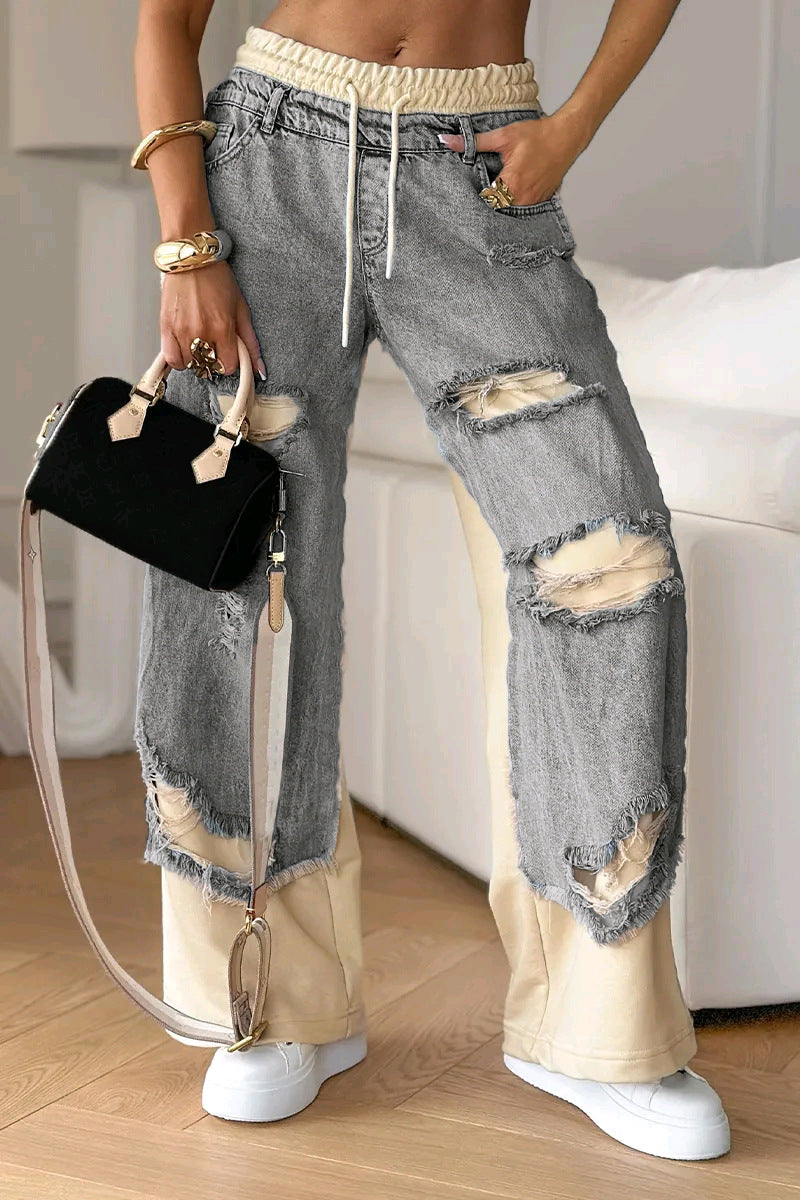 Pantalones de Costura de Moda Urbana Europea y Americana