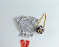 Vêtements pour enfants d'intérieur rayés respirants, à manches courtes et shorts