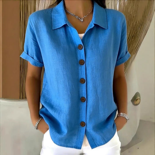 Camisa de mujer con solapa y manga larga