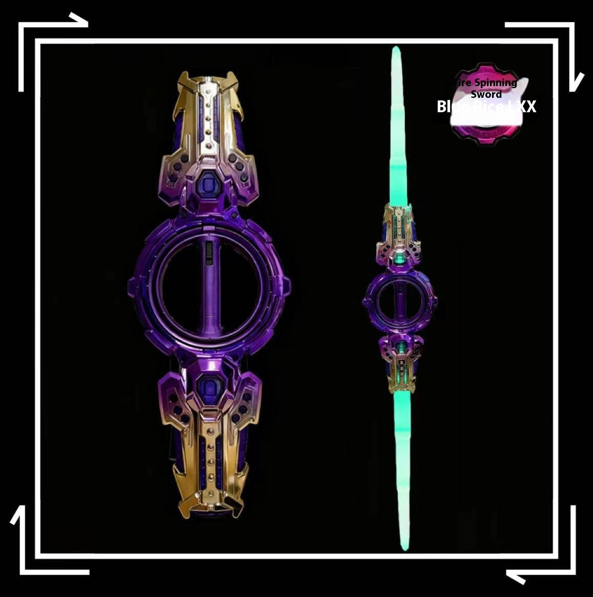 Fire Spinning Sword Double Blade Telescopic War Bearing Rotating Cool Luminous Toy