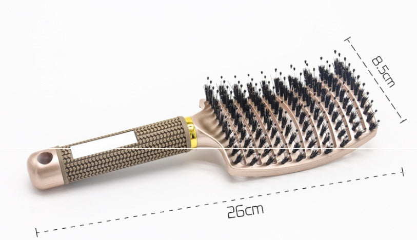 Cepillo para el cabello antinudos Brushy, desenredante para mujer, cerdas de nailon, masajeador de cuero cabelludo, peine para el cabello