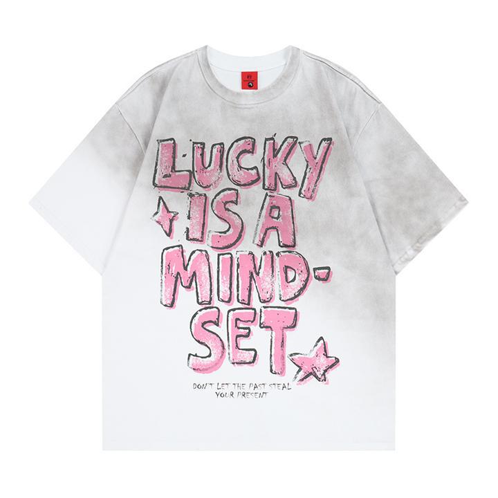 Spray painted short sleeved T-shirt
