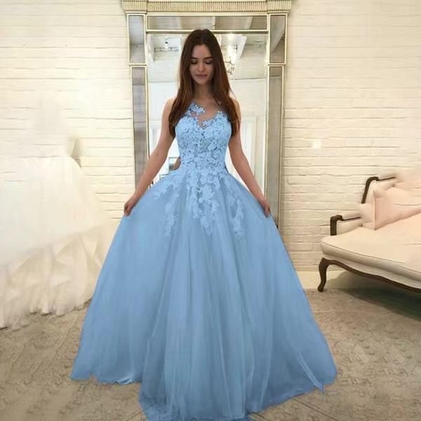 Vestido de novia sin mangas de encaje con flores para mujer