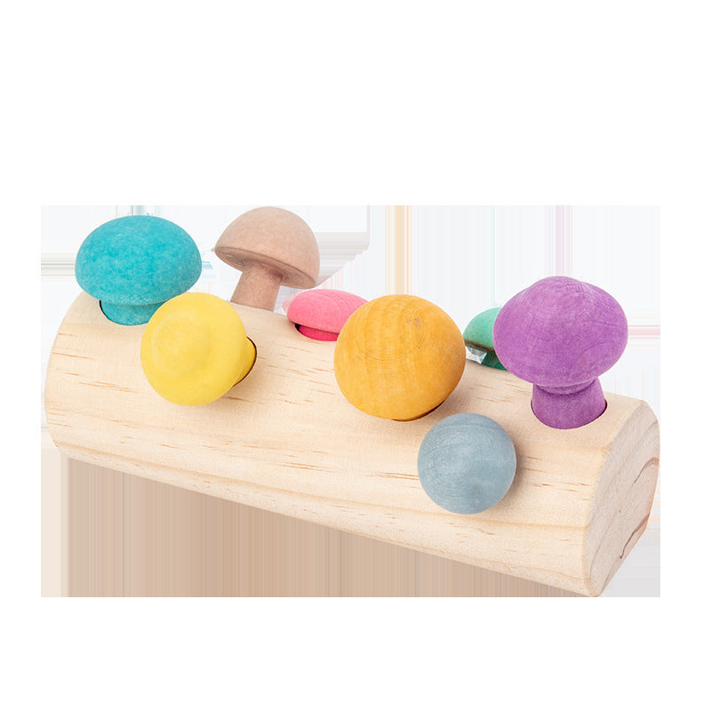 Simulation Mushroom Picking Game Early Education Wooden Toys