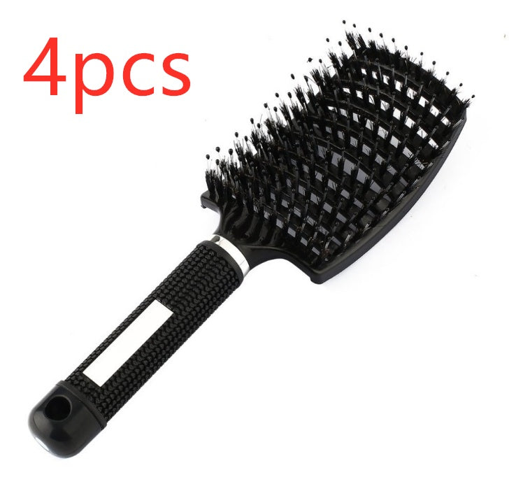 Cepillo para el cabello antinudos Brushy, desenredante para mujer, cerdas de nailon, masajeador de cuero cabelludo, peine para el cabello