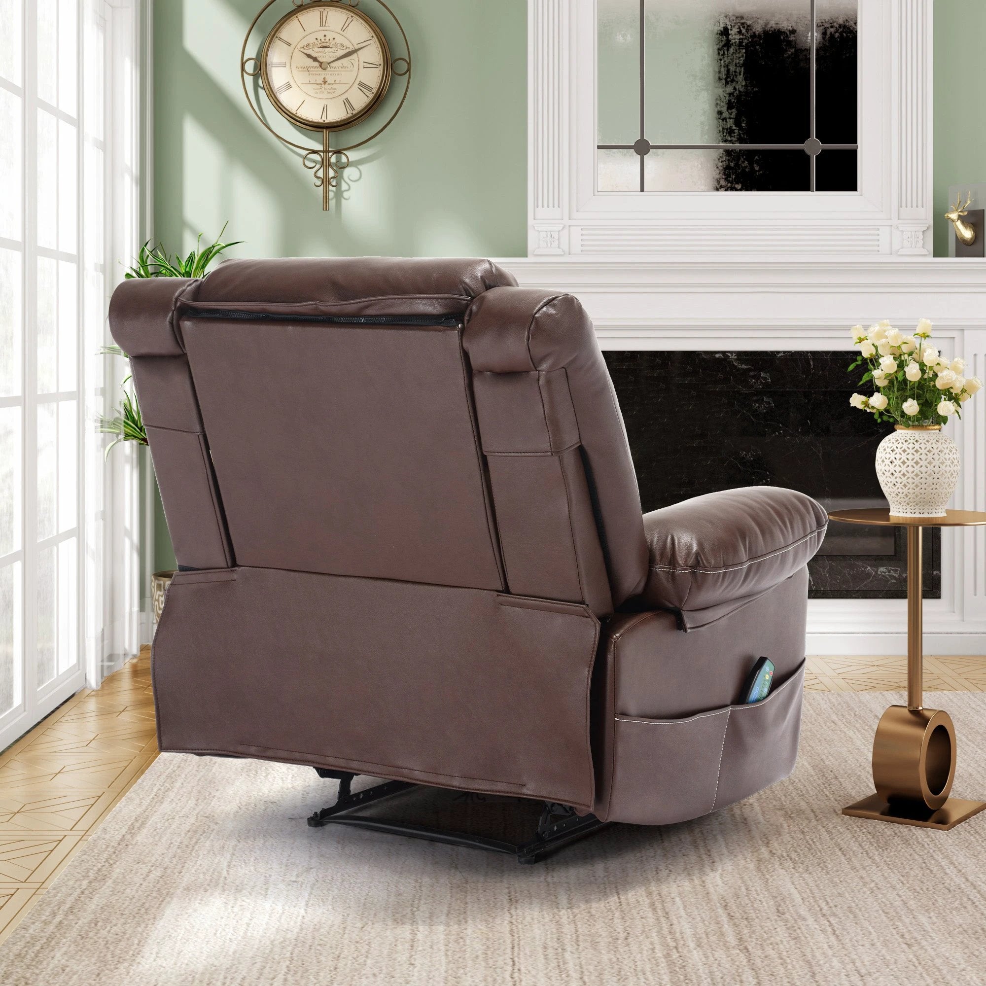 Breathable Leather Massage Recliner Chair Manual Living Room Reclining Sofa by eprolo