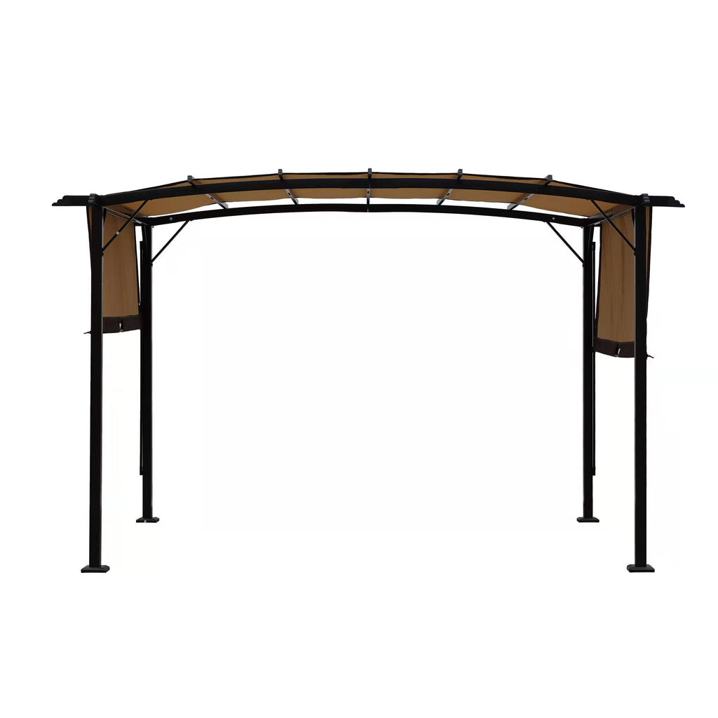 Pergola de jardin extérieure 3,6 x 2,7 m, auvent rétractable, gloriette en acier, abri solaire pour jardins