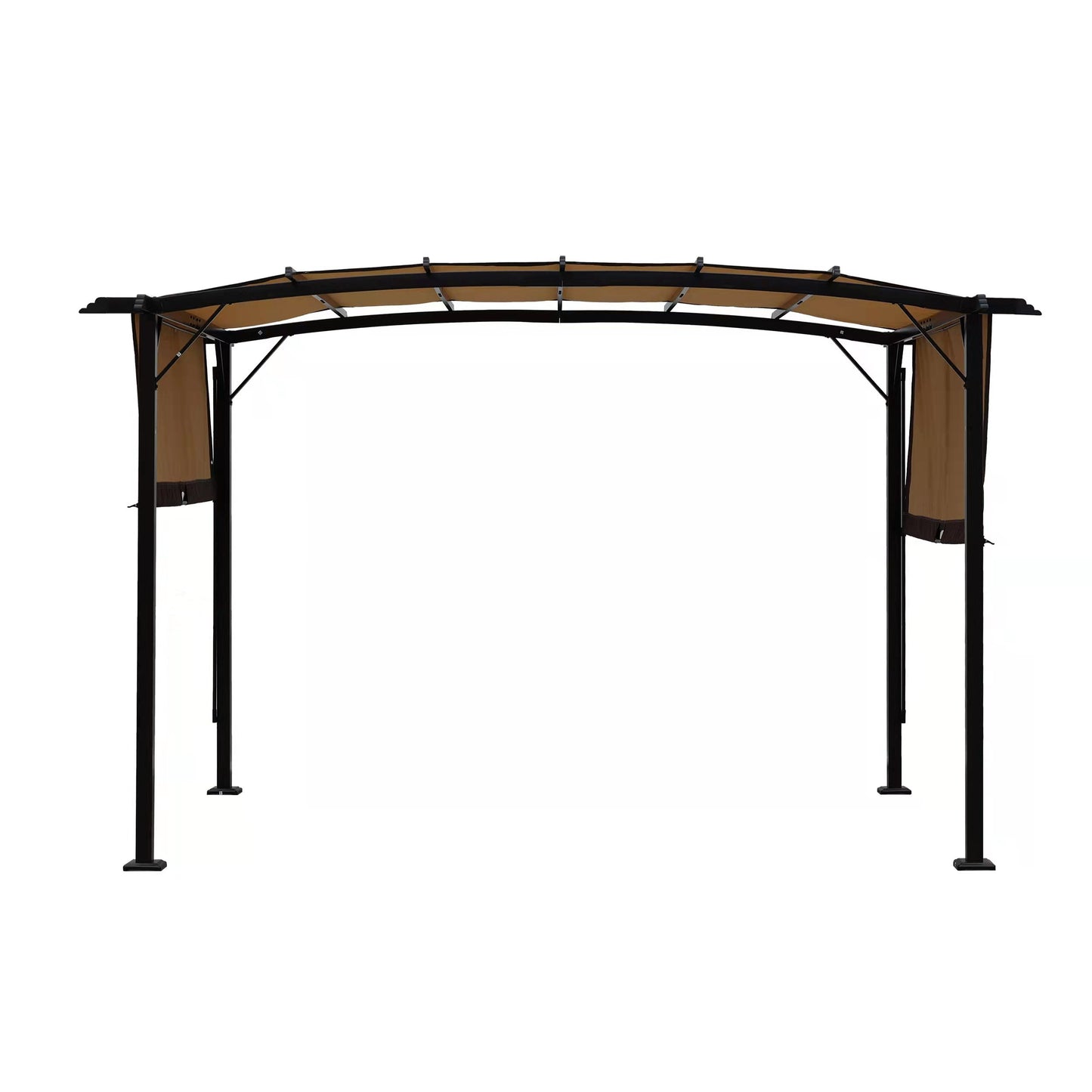 Pérgola de exterior de 12 x 9 pies, cenador de patio, toldo retráctil, cenador de uva con estructura de acero, pérgola parasol para jardines
