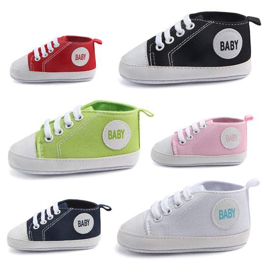 Zapatillas de lona clásicas deportivas para bebés, niños y niñas, primeros andadores, zapatos de bebé con suela blanda antideslizante