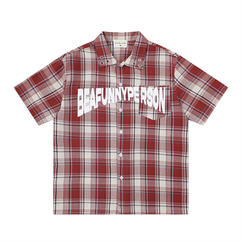 Camisa de cuadros de manga corta