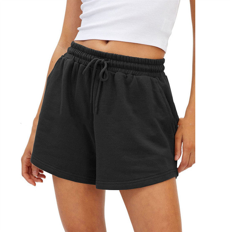 Pantalones cortos de mujer de talle alto elásticos informales para ejercicio y correr