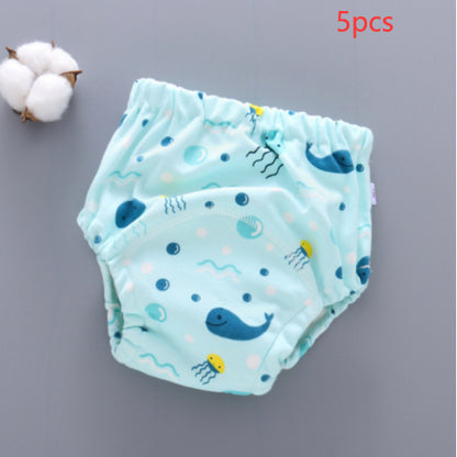 Pantalones de entrenamiento lavables para bebé, cubierta de pañal de gasa de 6 capas