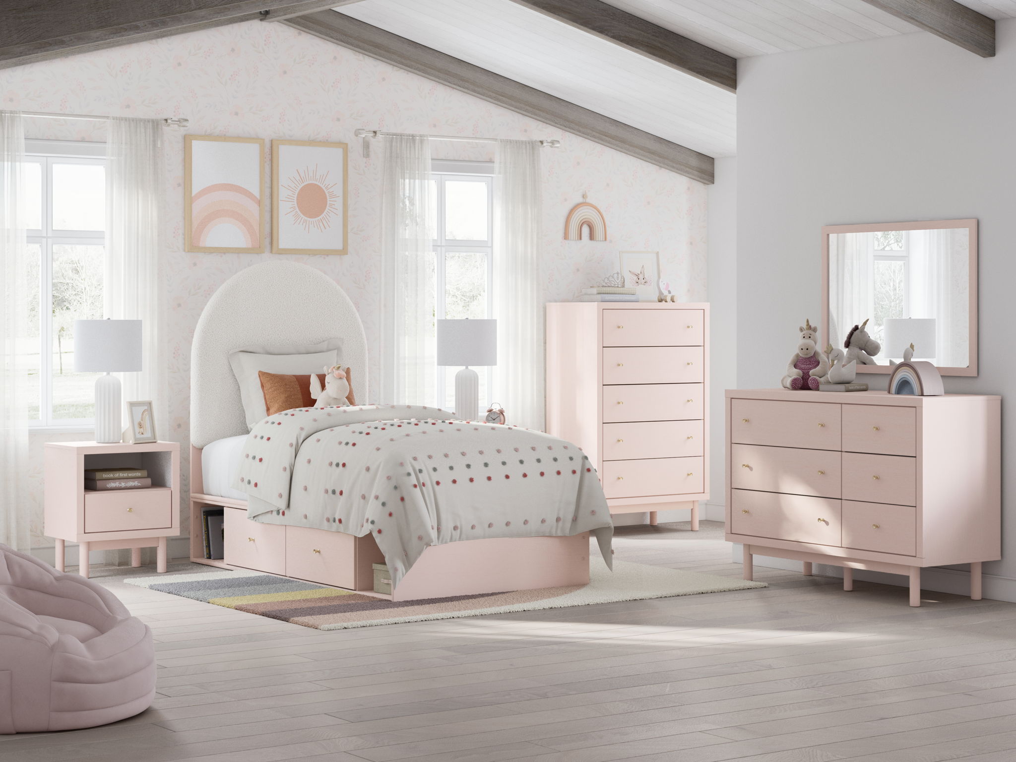 Signature Design by Ashley Wistenpine 8 Piece Bedroom Set Blush-0