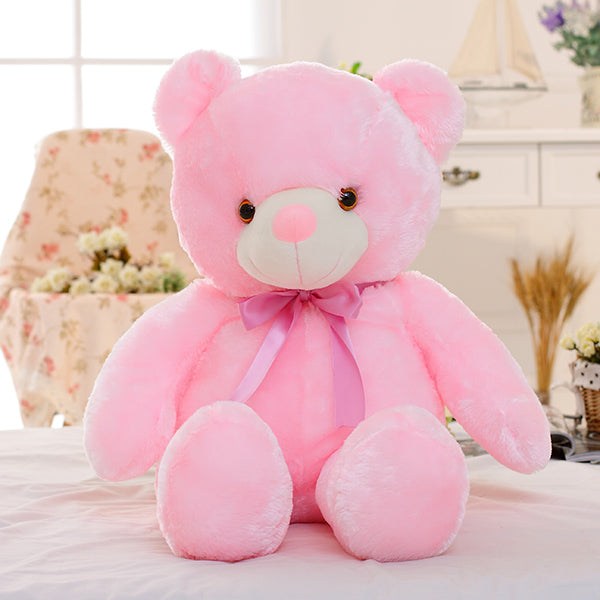 Ours en peluche lumineux à LED, jouet en peluche coloré et brillant, cadeau de Noël pour enfants, oreiller