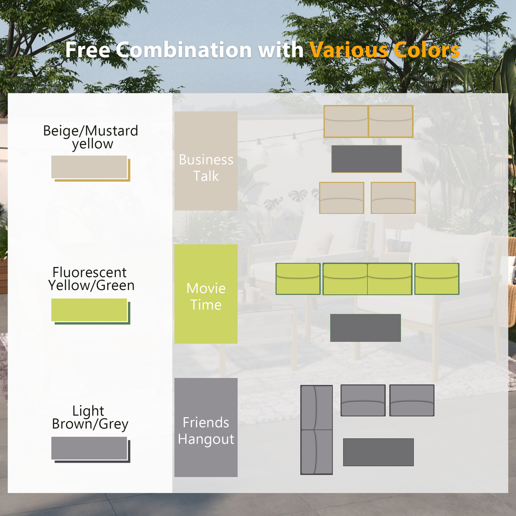 Outdoor Furniture with Tempered Glass Table