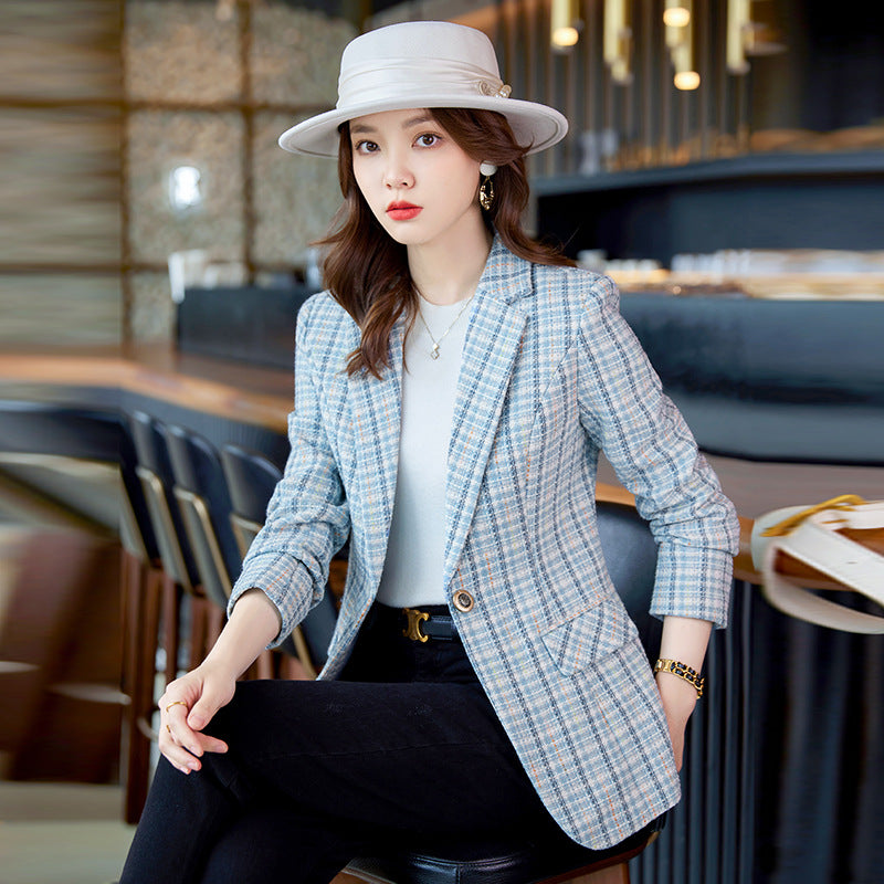 Manteau long femme décontracté à carreaux style western pour l'automne