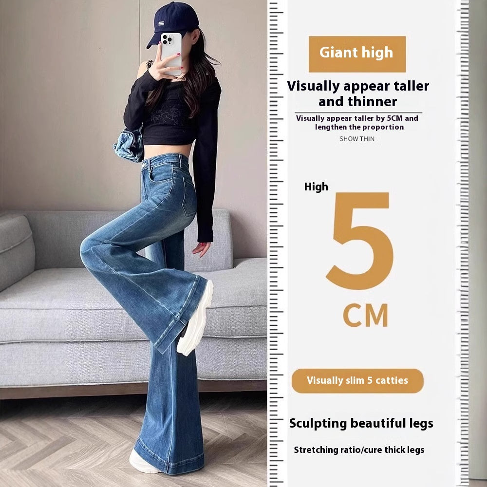 Jean skinny coupe droite à taille cintrée pour femme