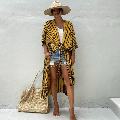 Robe de plage de villégiature en polyester anti-UV pour femmes