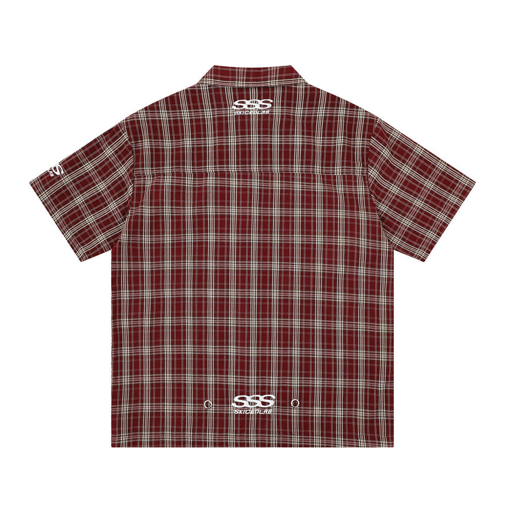 Plaid short sleeved shirt