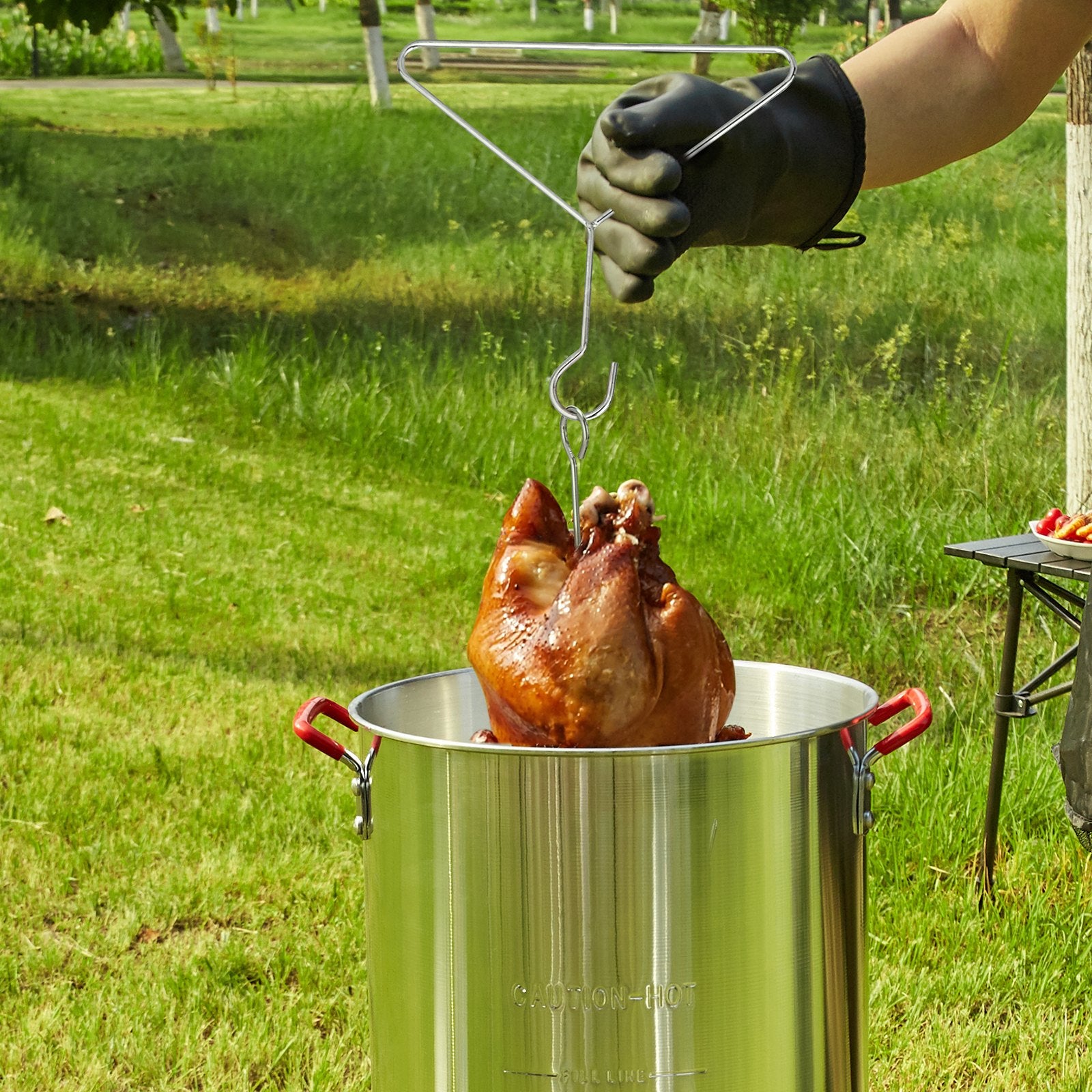 Freidora de pavo de 30 cuartos de galón, juego de olla vaporera para pavo